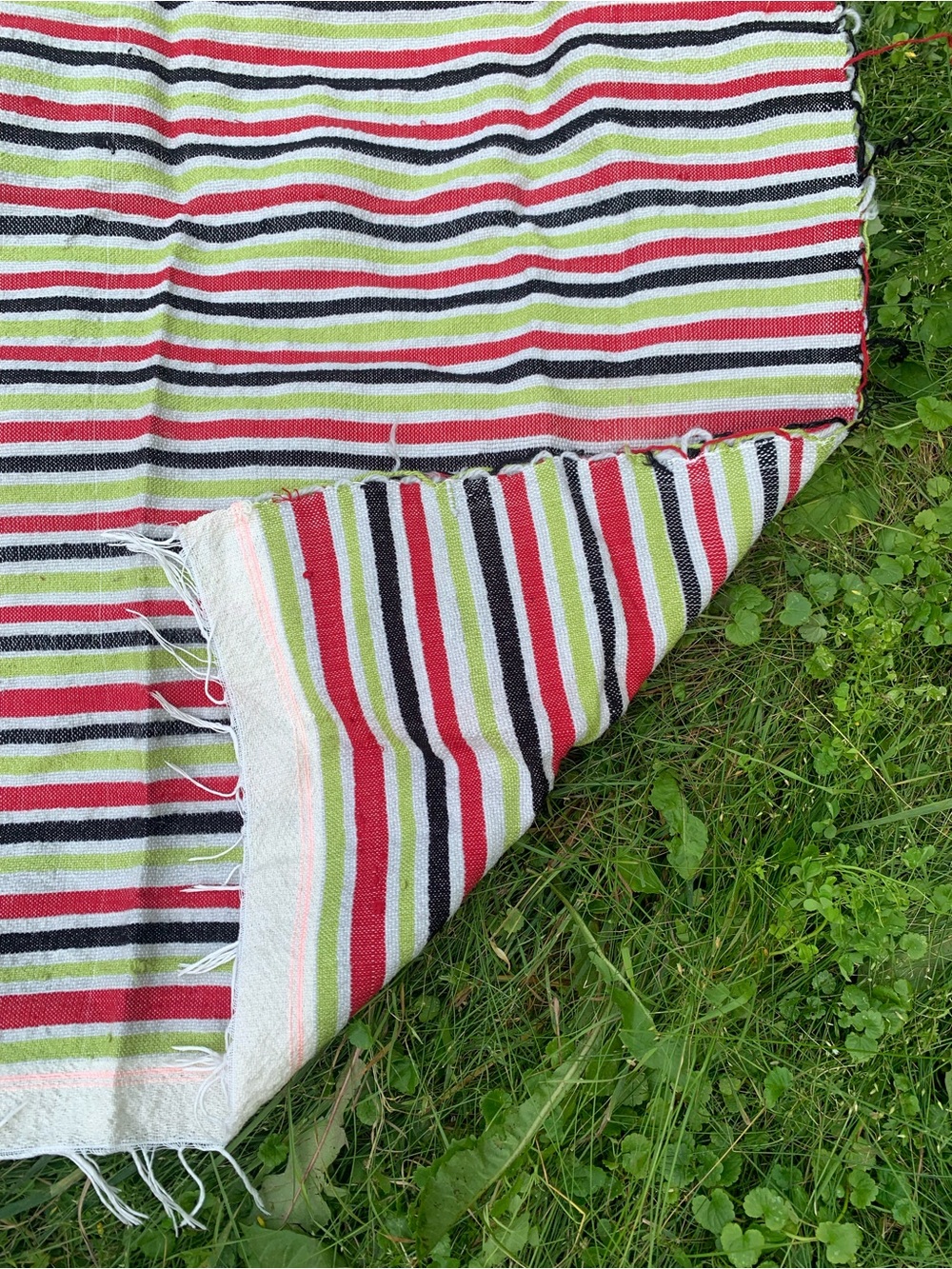 New handwoven Striped picnic Blanket cotton - Cozy Style 35 by 50 in